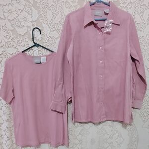 Blair 100% cotton corduroy long and short sleeve shirt size Medium InvW 074